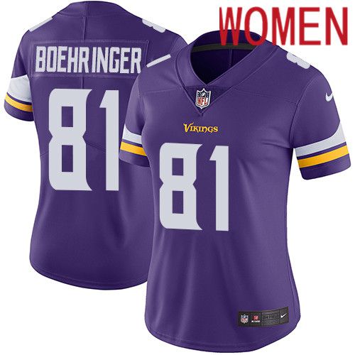 Women Minnesota Vikings 81 Moritz Boehringer Nike Purple Vapor Limited NFL Jersey